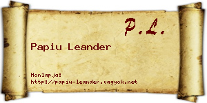 Papiu Leander névjegykártya